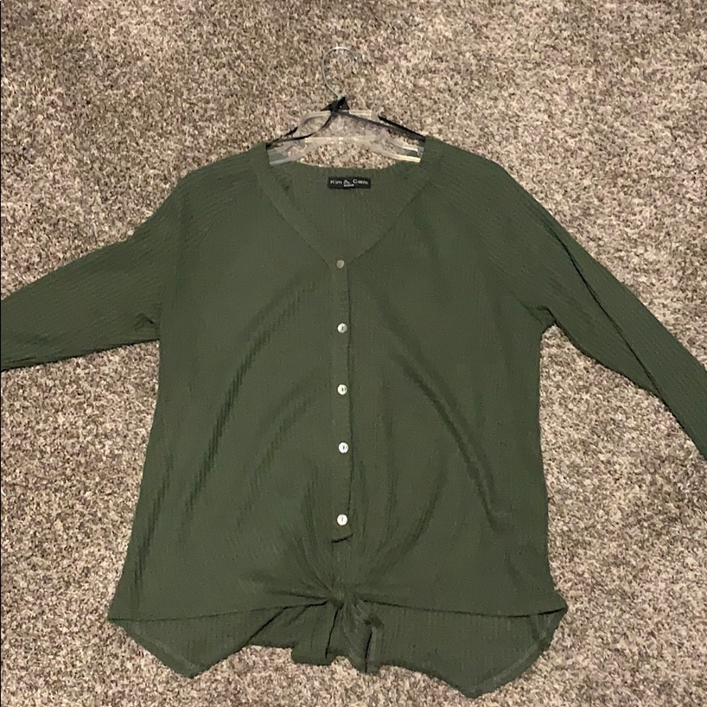Forest Green Long Sleeve Top